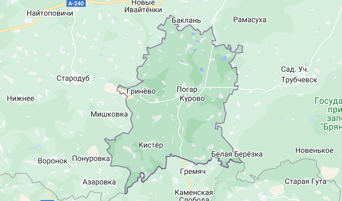 Районы брянской области на карте с границами