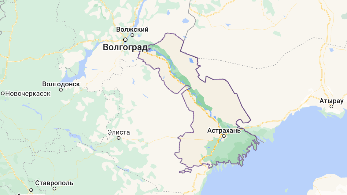 Карта Астраханской области