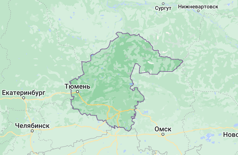 Карта Тюменской области